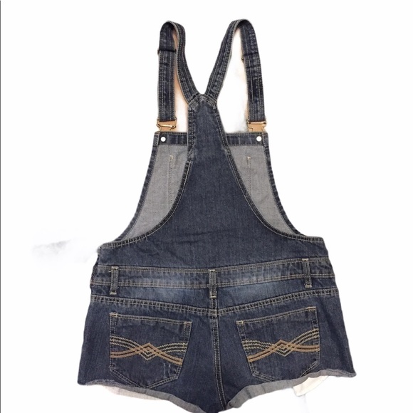 Mudd distressed short overalls bib M - Picture 2 of 7